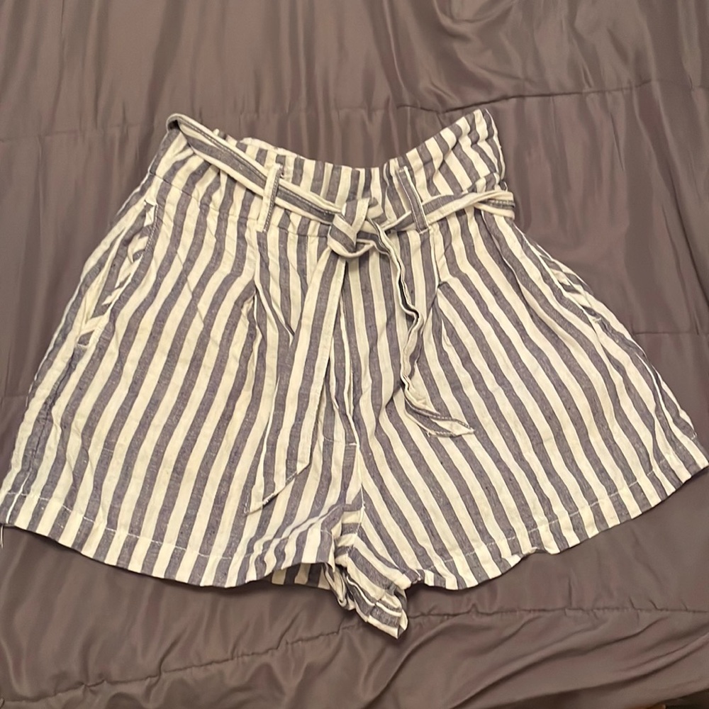 High waisted striped shorts